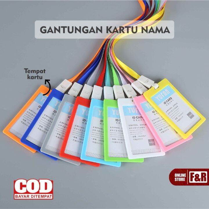 Gantungan Name Tag Id Card Holder Lanyard Pods Tanda Pengenal Kalung