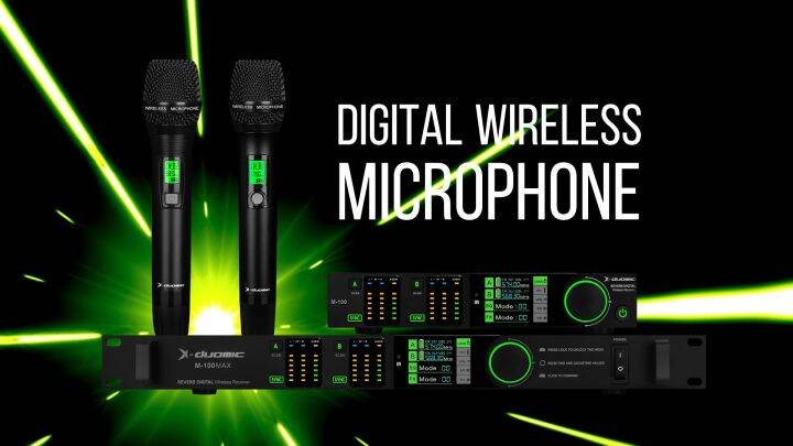 X DUOMIC M100 Professional UHF Wireless Microphones System TFT Dynamic