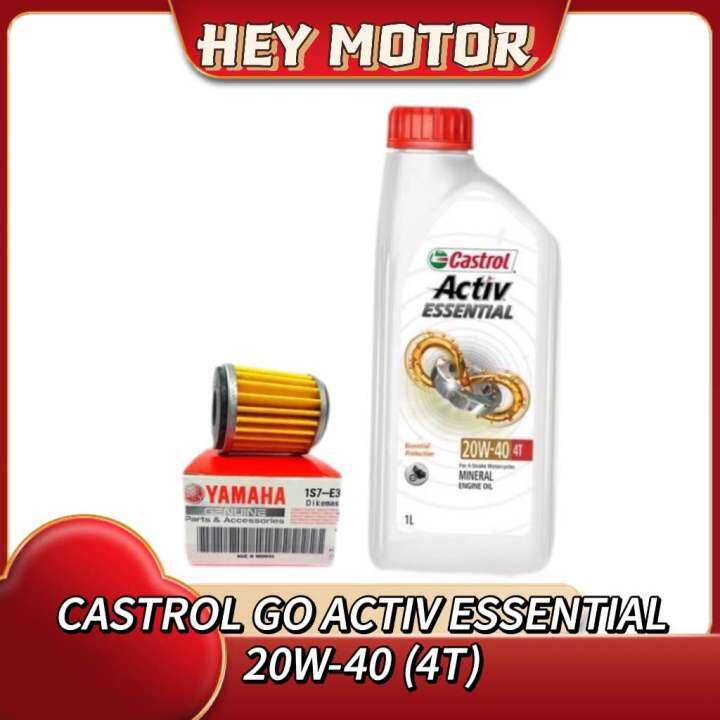 4T CASTROL GO 20W 40 SAE 40 ACTIV ESSENTIAL 1L 1 LITRE API SG JASO