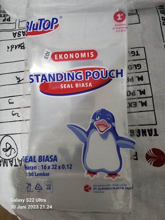 Standing Pouch Seal Biasa Ukuran 16 Cm X 32 Cm Merek BLUTOP Lazada