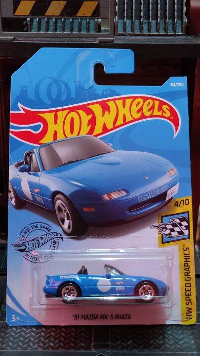 Hot Wheels 91 Mazda MX 5 Miata Speed Graphics 1 64 Scale Model