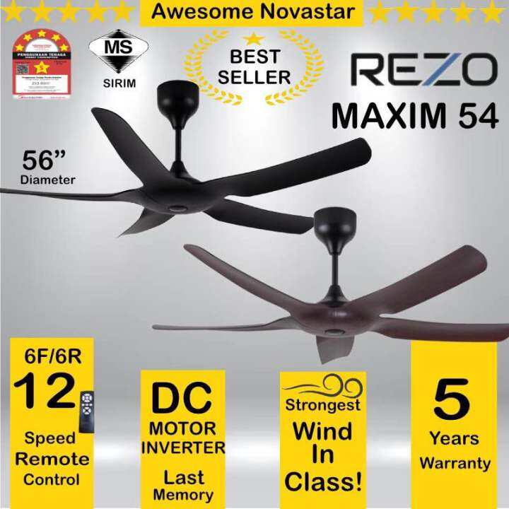 Rezo Maxim Powerful Dc Motor Blades Remote Control Ceiling Fan