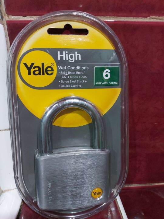 Yale Heavy Duty Solid Brass Body Padlock For Outdoor Use Boron Shackle