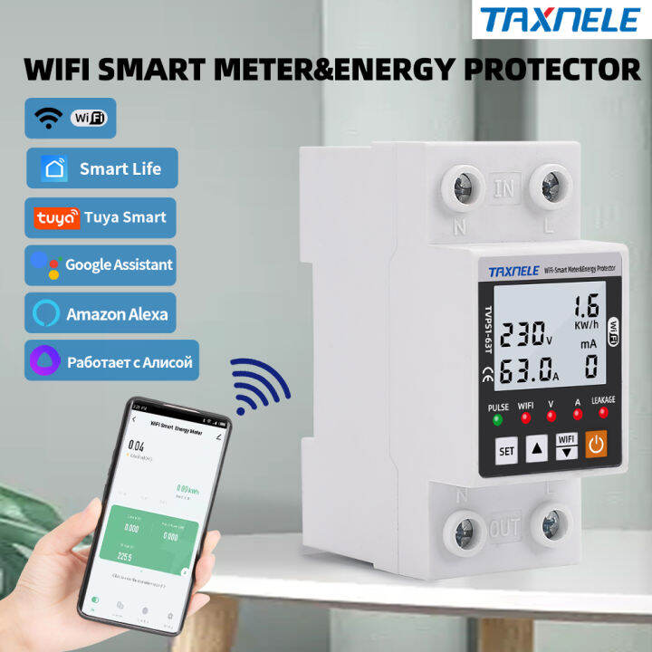 P A Tuya Wifi Smart Circuit Breaker Earth Leakage Over Under Voltage