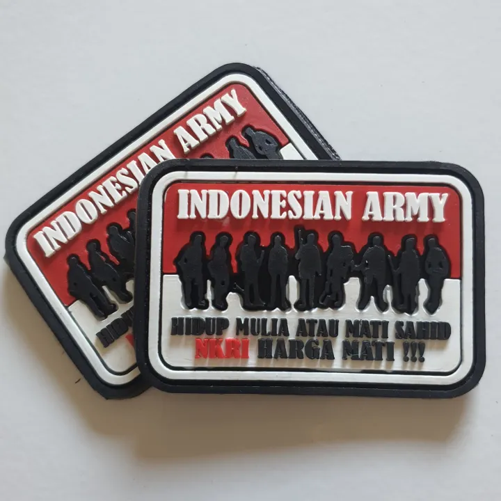 PATCH RUBBER LOGO INDONESIAN ARMY NKRI MERAH PUTIH TEMPELAN EMBLEM