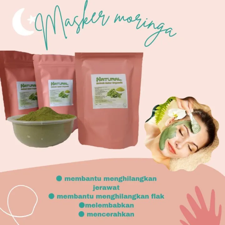 MASKER DAUN KELOR ORGANIK MASKER KELOR MASKER PENGHILANG JERAWAT