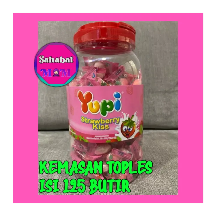 Permen Yupi Strawberry Kiss Kemasan Jar Gram Lazada Indonesia