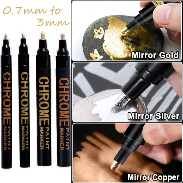 Electroplating Mirror Marker Gold Silver Copper Markers Pen DIY