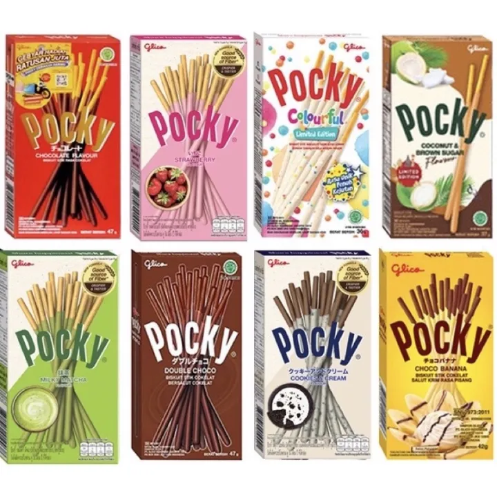 Glico Pocky Kemasan Besar Mini All Variant Coklat Strawberry Lazada