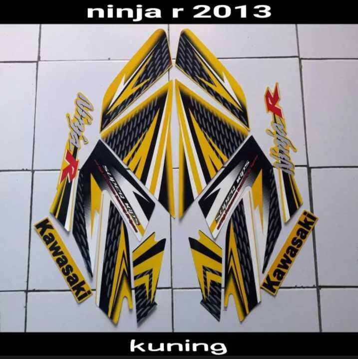 Sticker Striping Lis Les Body Motor Kawasaki Ninja R Kuning