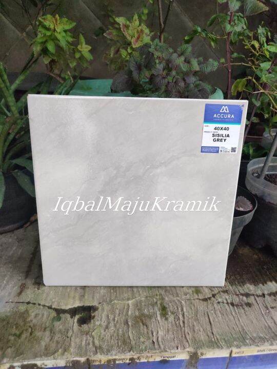 Keramik Lantai X Sisilia Grey Glossy Accura Lazada Indonesia