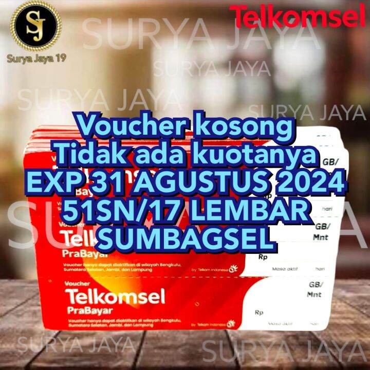 Voucher Kosong Telkomsel Sumbagsel Per 51sn 17lembar Lazada Indonesia