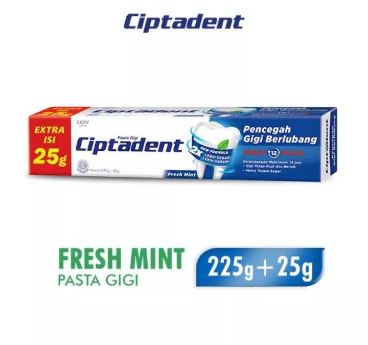 Ciptadent Pasta Gigi Maxi Plus Jumbo Fresh Mint 225g Lazada Indonesia