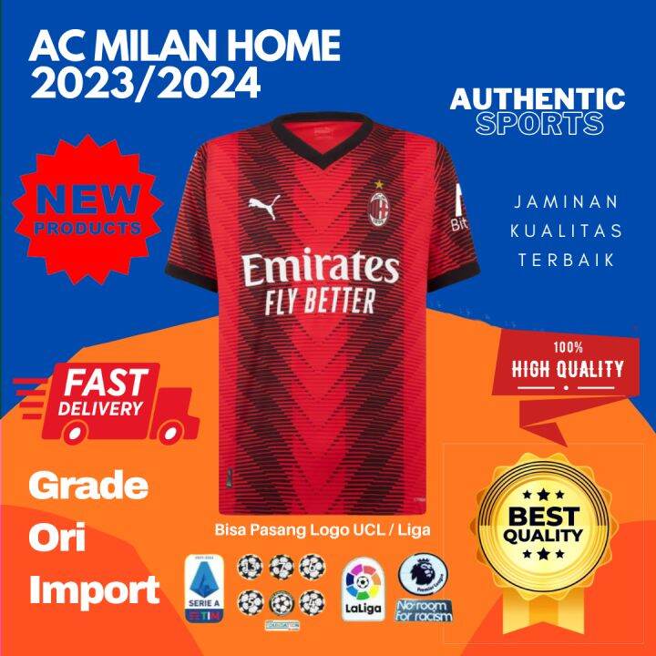 Jersey Bola Ac Milan Home Import Go High Quality Jaminan