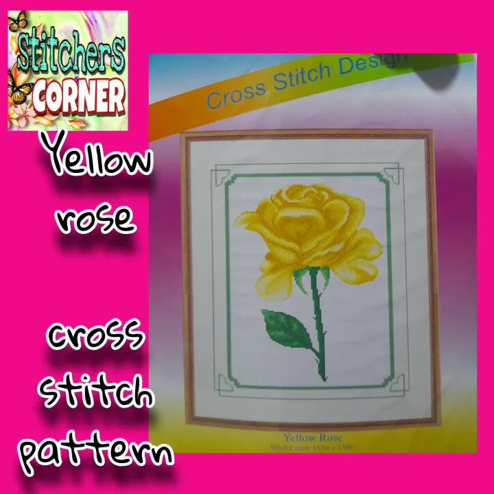 YELLOW ROSE Cross Stitch Pattern THIS IS PATTERN ONLY Lazada PH