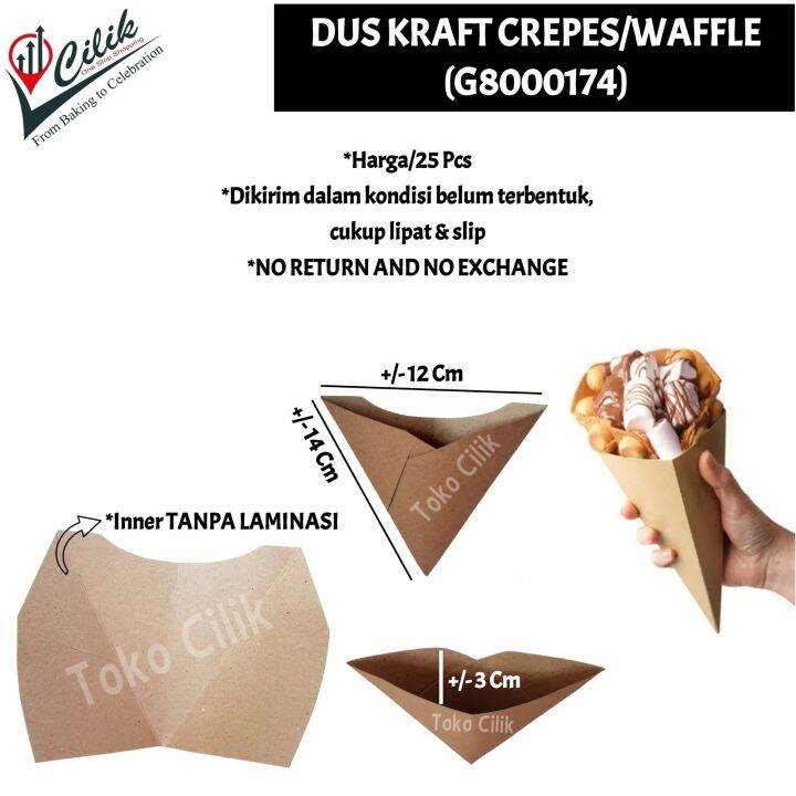 Dus Box Kemasan Packaging Kraft Corrugated Crepes Waffle Dessert Kue