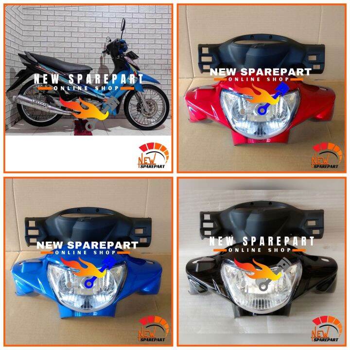 Batok Pala Depan Belakang Plus Reflektor Suzuki Smash New Warna Biru