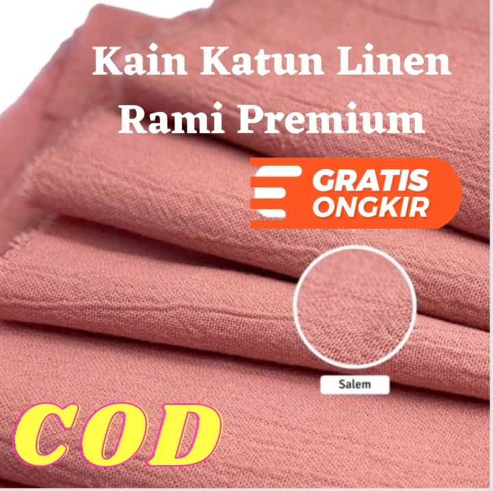 Bahan Kain Katun Linen Rami Premium Meteran 1 Meter Lazada Indonesia