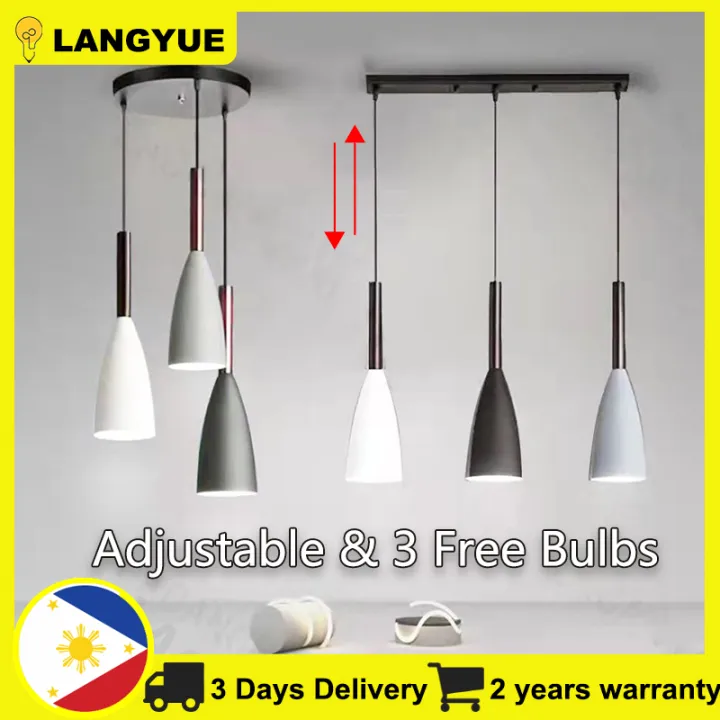 Free Bulbs GiftLANGYUE Chandelier Ceiling Light Nordic 3 Light Wood