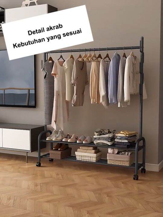 Rak Baju Gantung Besi Stand Hanger Jemuran Portablehanger Display Butik