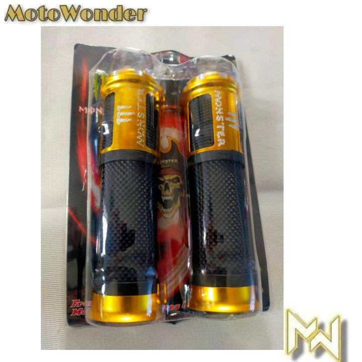 Handle Grip Monster Gold Color For Motorcycle Lazada Ph