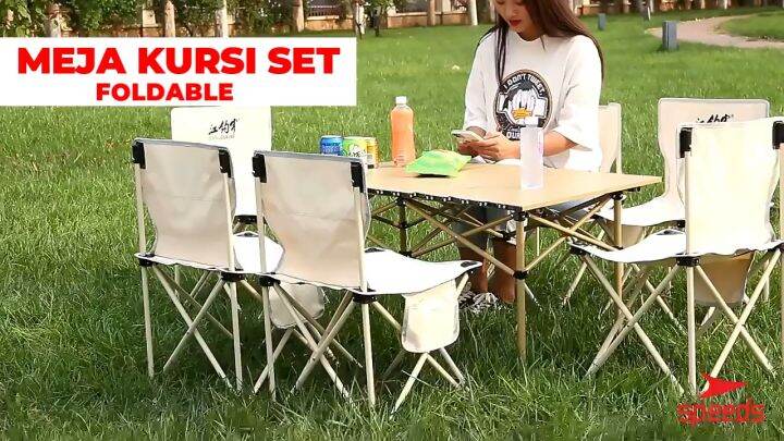 Speeds Set Kursi Lipat Kursi Rekreasi Folding Chair Fold Table Meja