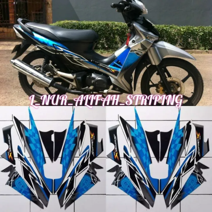 Stiker Striping Lis Les Polet Body Motor Honda Supra X R Hitam