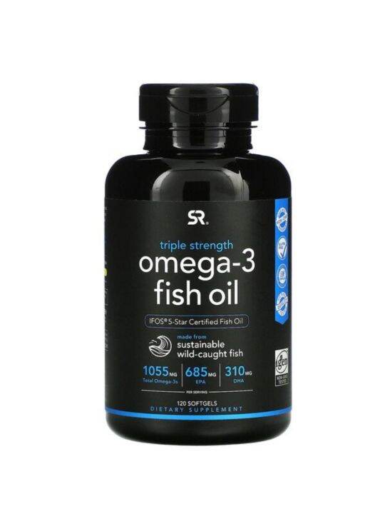 Sports Research Omega 3 Fish Oil Triple Strength 1 250 Mg 120