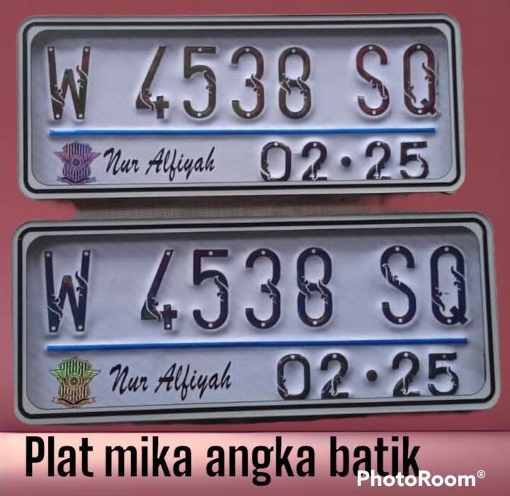 PLAT NOMOR MOTOR MIKA AKRILIK PUTIH ANGKA BATIK Lazada Indonesia