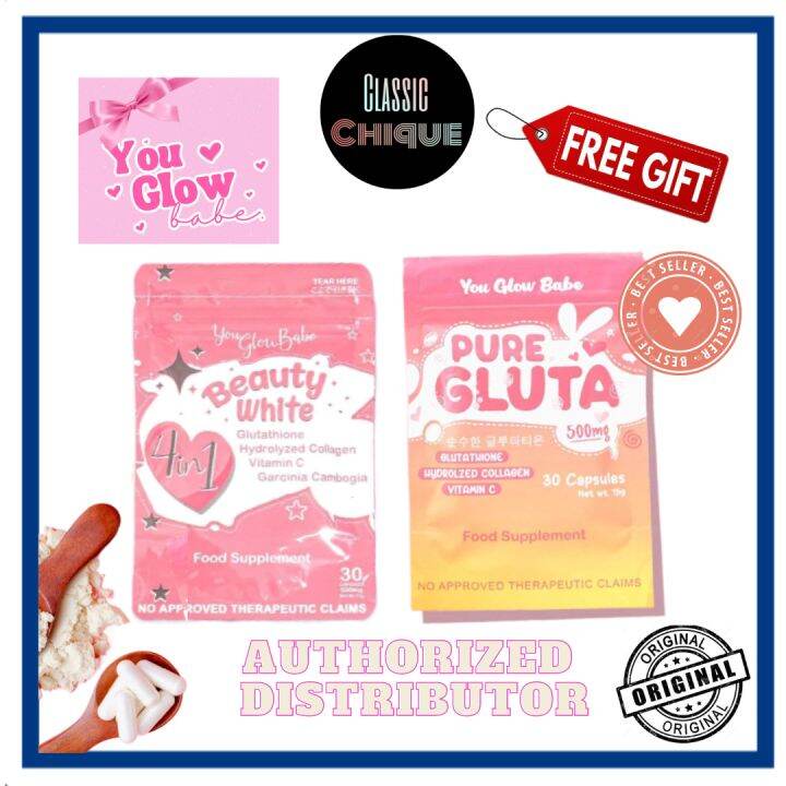 AUTHENTIC YOU GLOW BABE Gluta White Gluta Collagen Slimming Pure