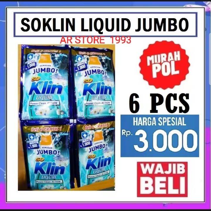 PROMO SOKLIN LIQUID JUMBO 40 ML ECERAN 1000AN DETERJEN CAIR SAYANG