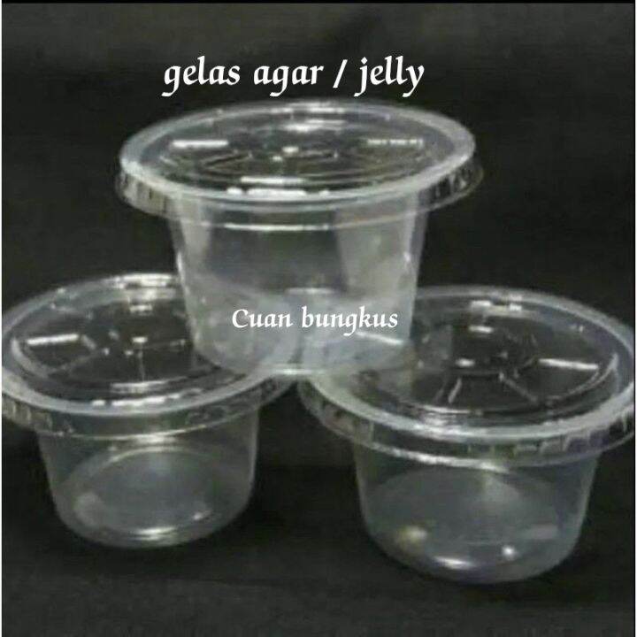 50pcs CUP JELLY AGAR PUDING BENING Gelas Plastik Es Krim Pudding Bening