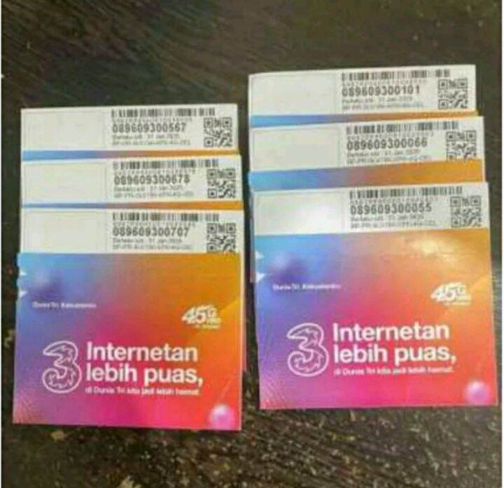 Kartu Perdana Tri Siap Pakai Lazada Indonesia