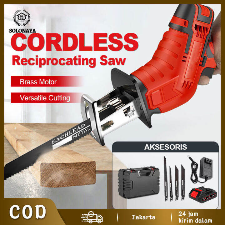 Reciprocating Saw Cordless Gergaji Kayu Recipro Gergaji Potong Dengan