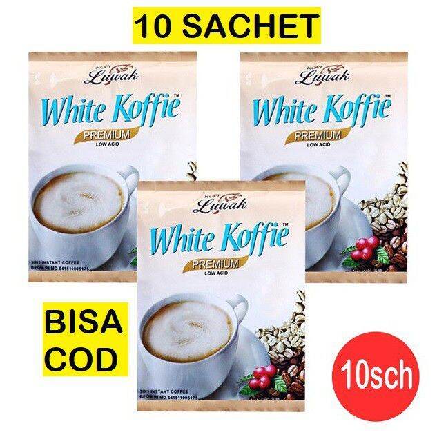 1 RENTENG Kopi LUWAK White Koffie Coffee 3 In 1 Instant 20gr 10 Pcs