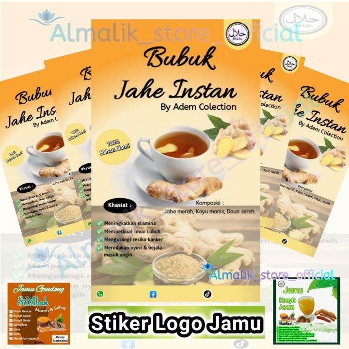 Sticker Label Produk Jamu Olshop Cetak Label Stiker Makanan Sehat