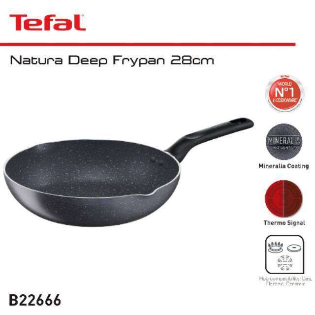 Tefal Natura Deep Frypan Cm Wajan Anti Lengket Original Lazada