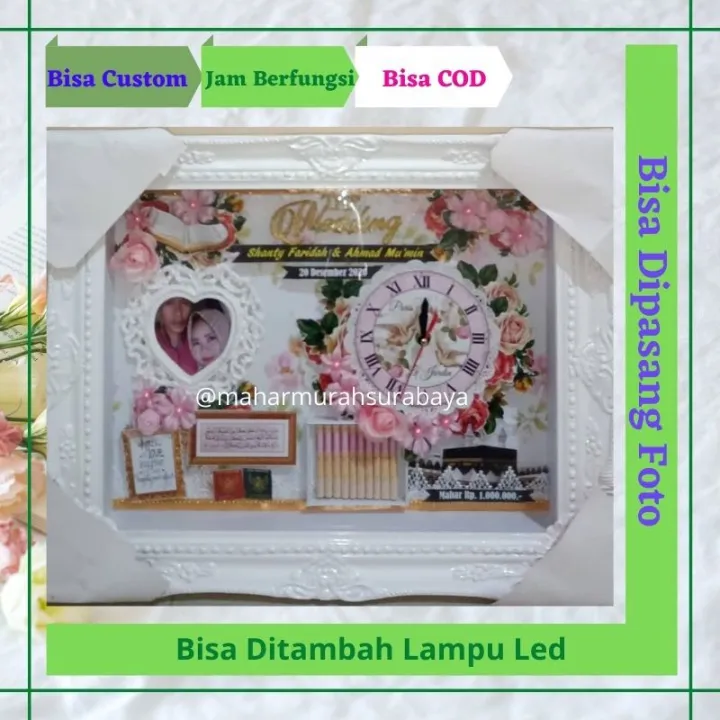 Souvenir Mahar Pernikahan Bingkai Uang Cantik Custom Unik Elegan Modern