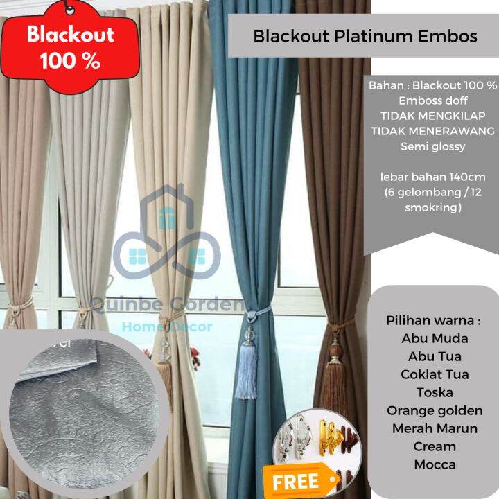 Gorden Polos Blackout Super Tebal Anti Cahaya Bahan Premium Import