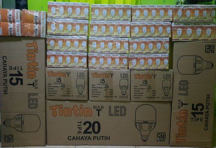 Satu Dus Satu Karton Lampu Tintin 5 Watt Bohlam Kapsul LED 10 Pack