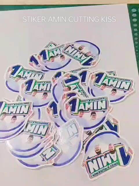 Stiker Vinyl Pilpres Amin Anies Muhaimin Pemilu Cutting Kiss