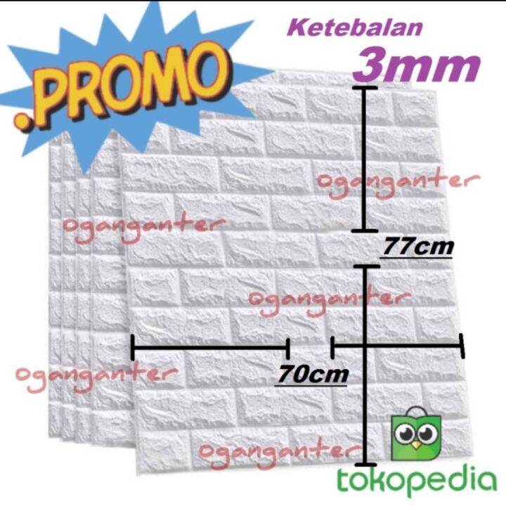 BARU WALLPAPER 3D BRICK FOAM WHITE WALLPAPER DINDING BATU BATA PUTIH