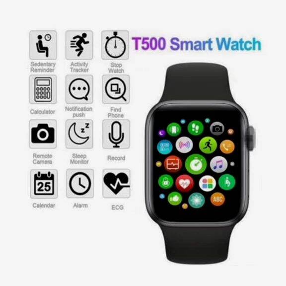 SMARTWATCH T500 Series 5 Bisa Telfon Dan Ganti Wallpaper Jam Tangan