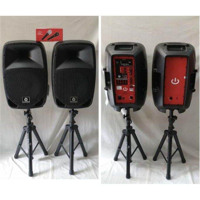 CRIMSON SOUL 15 Speaker Aktif Pasif 15 Komplit Stand Speaker Mic