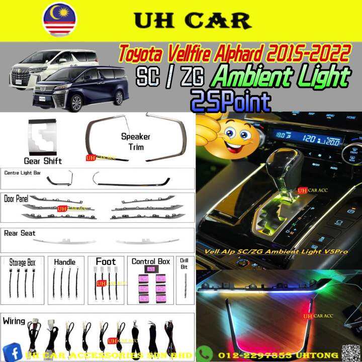 Toyota Alphard Vellfire 2015 2022 SC ZG Agh30 Rainbow Ambient Light