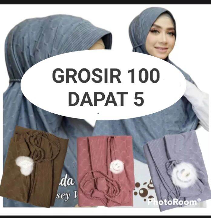 Promo Cahaya Hijab Bergo Cubit Viral Krudung Motif Cubit Hijab