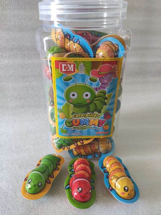 Permen Lunak Gummy Caterpillar Isi 30 Pcs Lazada Indonesia