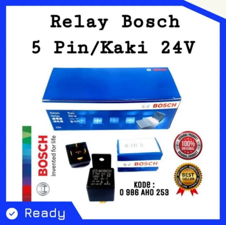 Relay Rellay Riley Bosch Pin Kaki Volt A Pemutus Arus Original