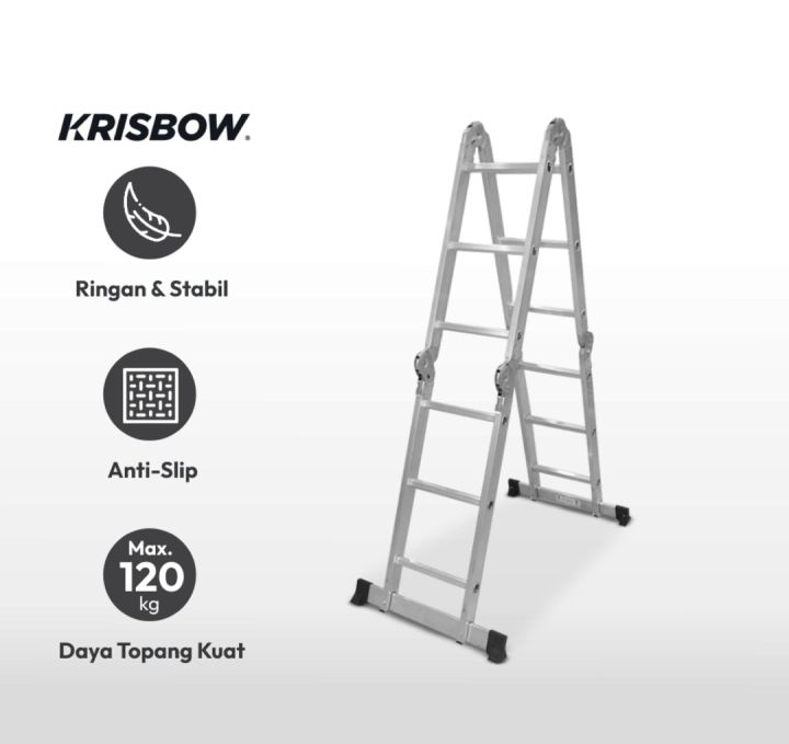 Krisbow M Tangga Lipat Aluminium Serbaguna X Steps Lazada Indonesia