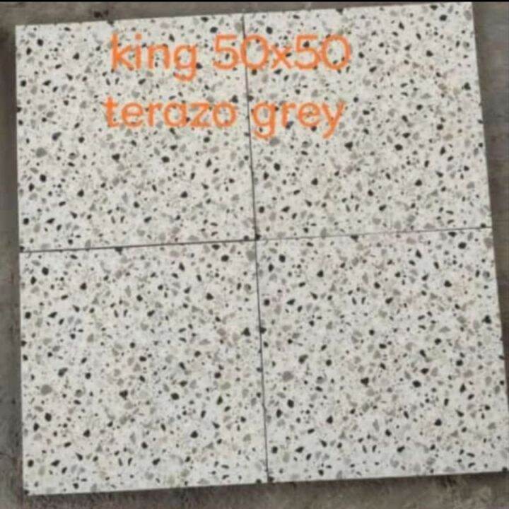 Keramik Lantai X Terazo Grey Textur Licin By King Lazada Indonesia